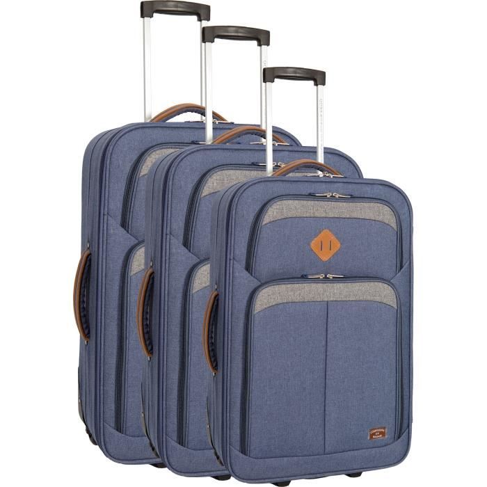 COMPAGNIE DU BAGAGE - Lot de 3 valises 51/61/71cm - Bleu