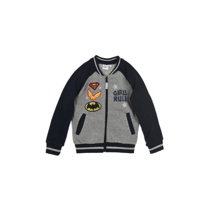 DC SUPER HERO GIRLS Blouson Teddy Gris Clair Enfant Fille