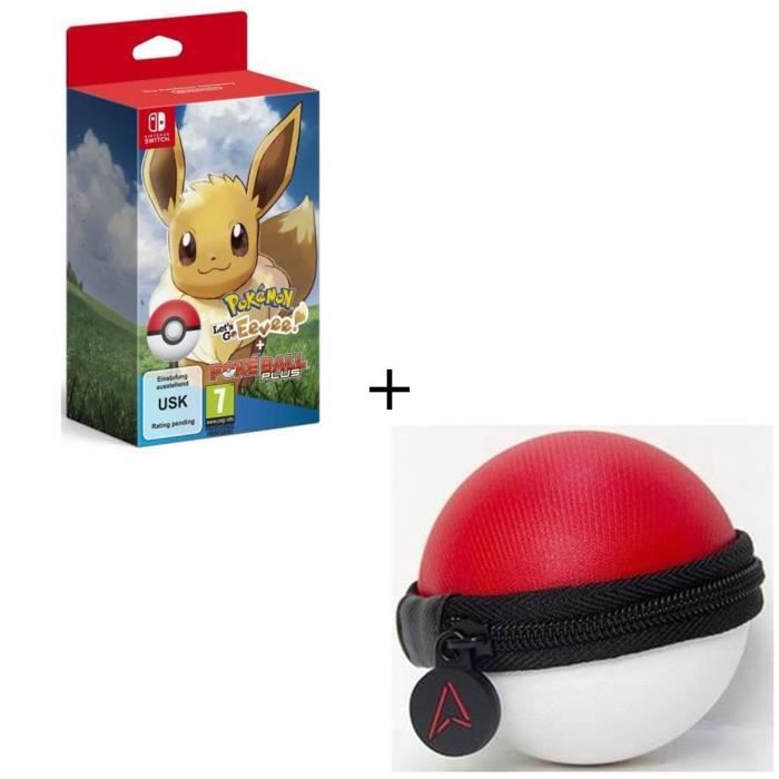 Pokémon : Let's Go, Evoli ! + Pokéball Plus sur Nintendo Switch + Housse de protection pour Pokeball - Switch