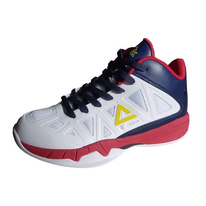PEAK Chaussures de basketball Game 1 - Enfant - Blanc et bleu marine