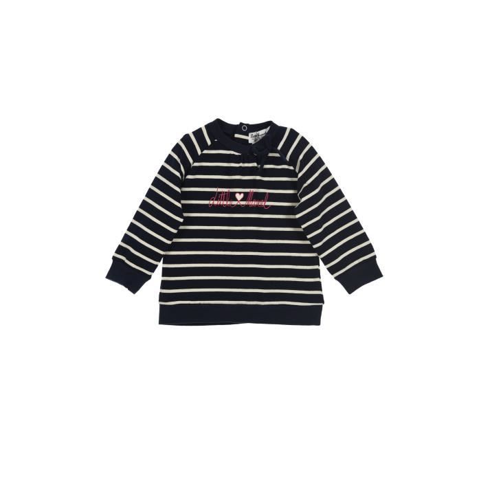 LITTLE MARCEL Sweat Bleu Marine Bébé Fille
