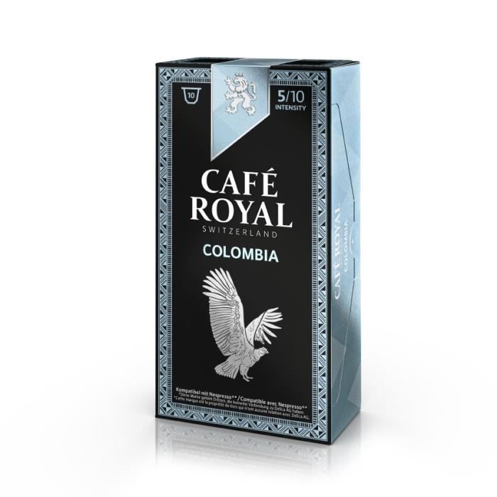 10 capsules Café Royal Single Origin Colombia Capsules compatibles Système Nespresso ®