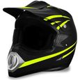 CDH Casque Cross Noir Mat et Jaune Fluo