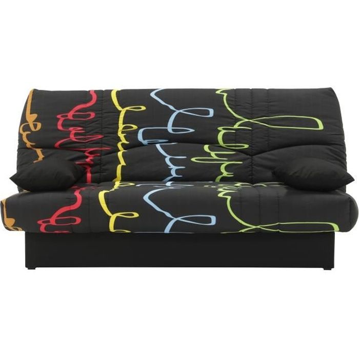 DREAM Banquette clic clac 3 places - Motif graffiti - Slyle contemporain - L 190 x P92 cm