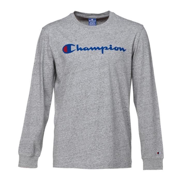 CHAMPION T-shirt manches longues - Homme - Gris chiné
