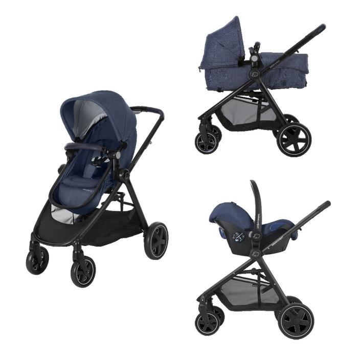 BEBE CONFORT Poussette Combinée Trio Pack ZELIA - Nomad Blue