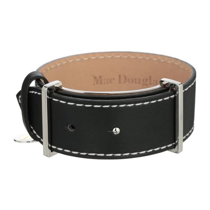 MAC DOUGLAS Bracelet Acier Cuir Noir Mac Douglas 23 Mm