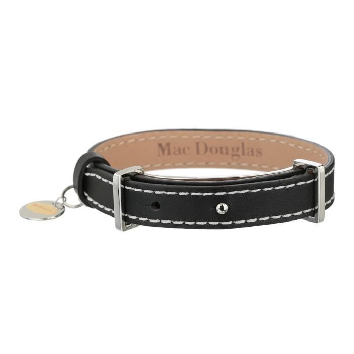 MAC DOUGLAS Bracelet Acier Cuir Noir 1 Tour Mac Douglas 10 Mm