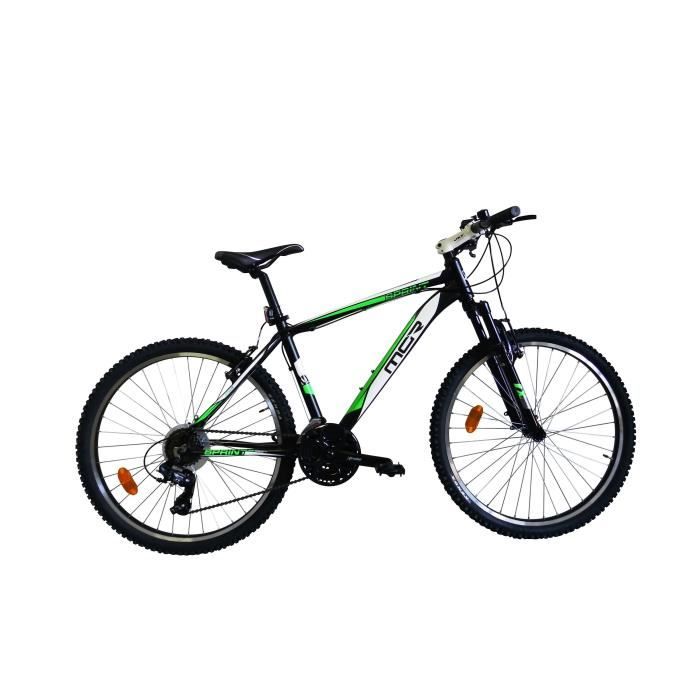 MGR Vélo VTT Sprint - Homme - Noir et vert - Personnes de 175 cm