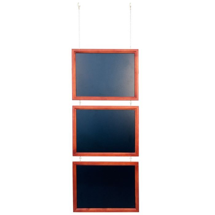 3 ardoises 32 x 43 cm, total 120 cm, acajou