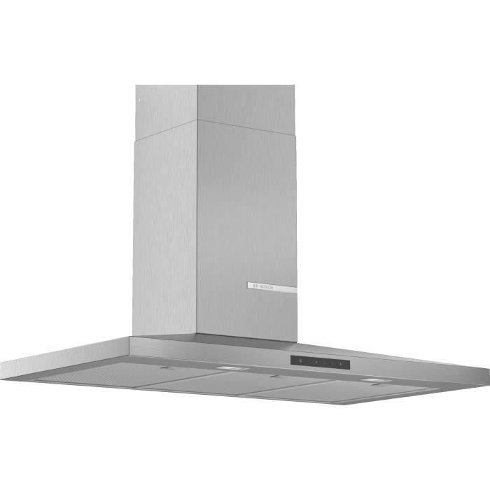 BOSCH DWQ96DM50 - Hotte murale - Evacuation / Recyclage - 610 m3 air / h - 70 dB max en intensif - 4 vitesses - L 90 cm - Inox