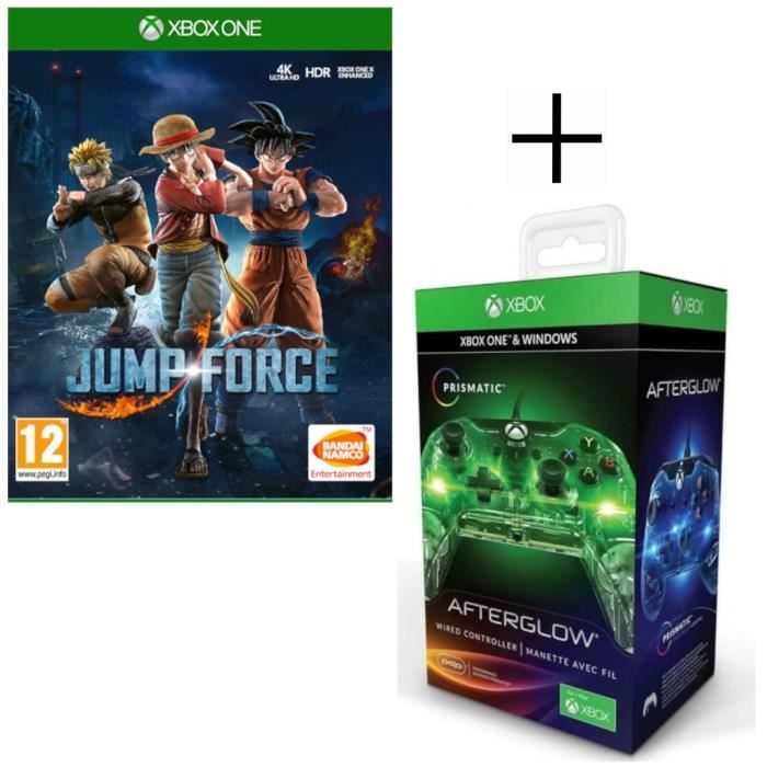 Jump Force Jeu Xbox One + Manette filaire PDP Afterglow Prismatic
