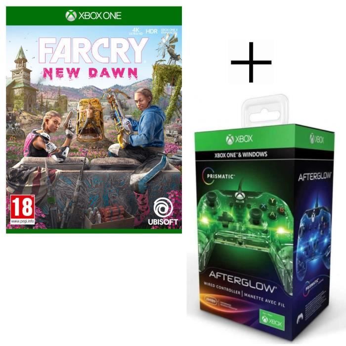 Far Cry New Dawn Jeu Xbox One + Manette filaire PDP Afterglow Prismatic