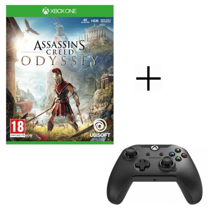 Assassin's Creed Odyssey Jeu Xbox One + Manette PDP Afterglow Noire Xbox One