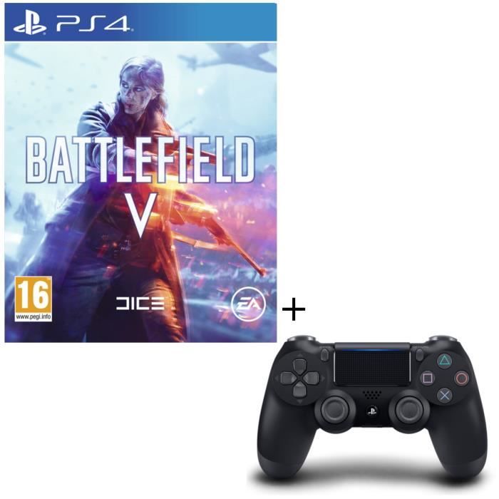 Pack Battlefield V + Manette PS4 DualShock 4 Noire V2