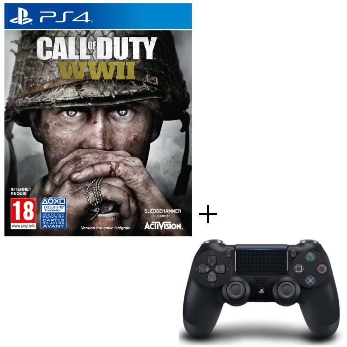 Call of Duty World War II Jeu PS4 + Manette DualShock 4 Noire V2
