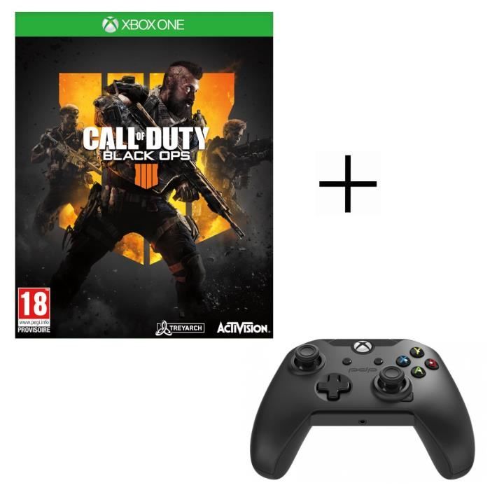 Call of Duty Black OPS 4 Jeu Xbox One + Manette PDP Afterglow Noire Xbox One