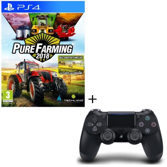 Pack Pure Farming 2018 Day 1 Edition Jeu PS4 + Manette DualShock 4 Noire