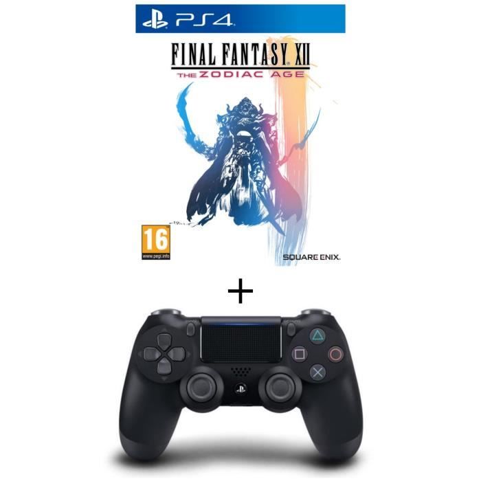 Pack Final Fantasy XII HD Jeu PS4 + Manette PS4 DualShock 4 Noire