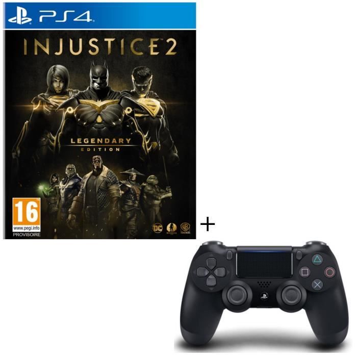 Injustice 2: Legendary Edition - Day One Edition Jeu PS4 + Manette PS4 DualShock 4 Noire V2