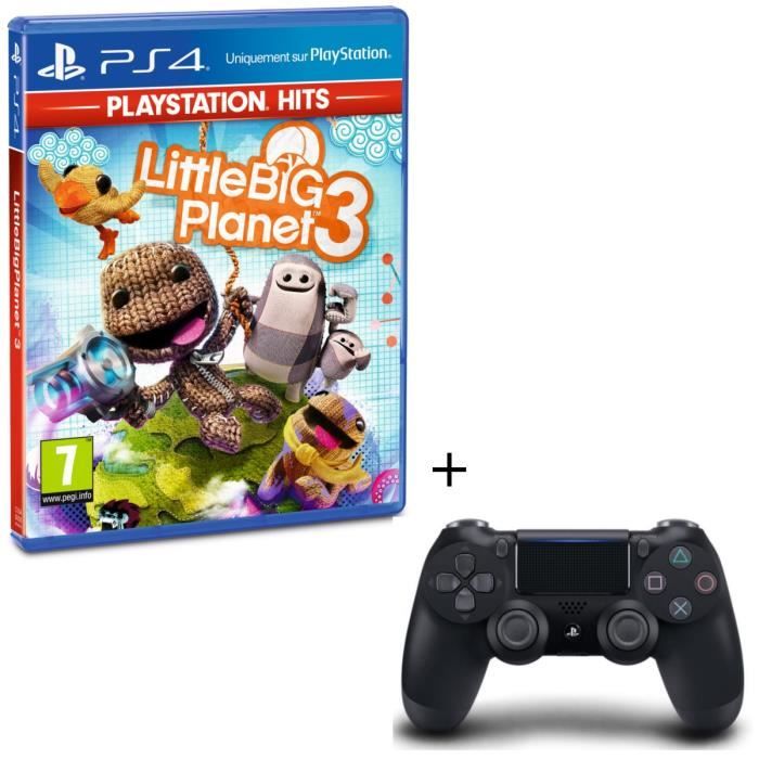 Pack Little Big Planet 3 PlayStation Hits + Manette PS4 DualShock 4 Noire V2