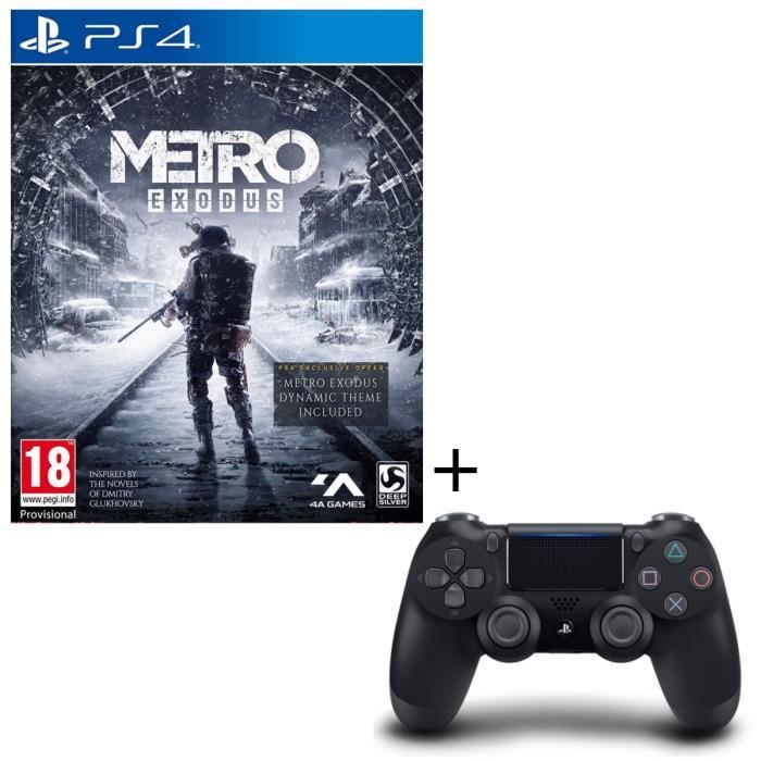 Pack Metro Exodus + Manette PS4 DualShock 4 Noire V2