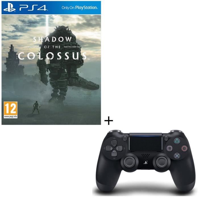 Pack Shadow of the Colossus Jeu PS4 + Manette PS4 DualShock 4 Noire V2