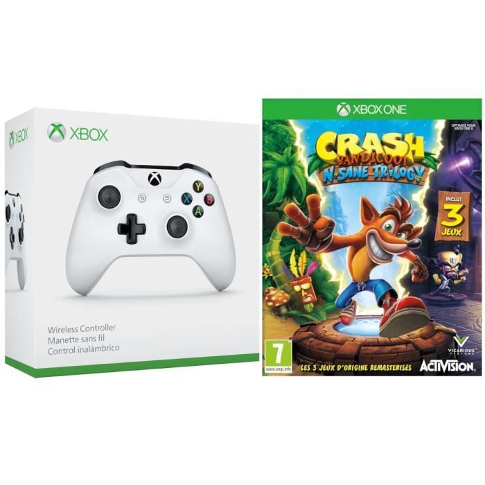 Manette Xbox One sans fil + Crash Bandicoot
