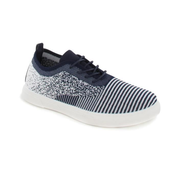 BE ONLY - HERMAN Baskets Bleues en Toile - Homme