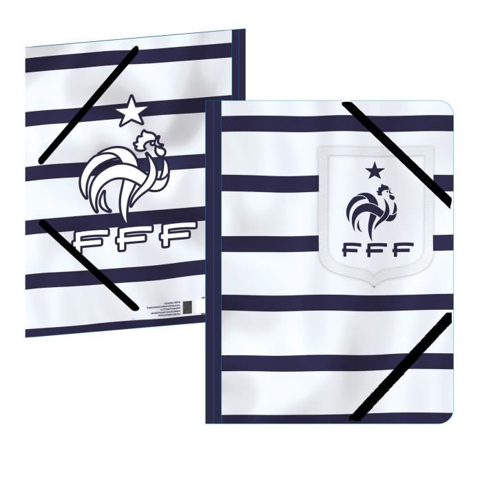 FEDERATION FRANCAISE DE FOOTBALL Chemise A4 en polypropylène - 3 rabats - 24 x 32 cm - Modèle marinière