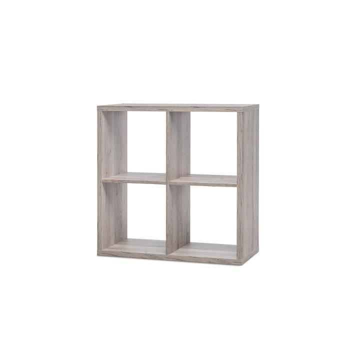 MAX Etagère avec 4 cubes - Style contemporain - Décor chêne sorrento - L 73 cm