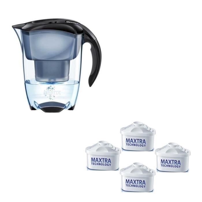 BRITA 1 carafe ELEMARIS NOIRE + 4 Cartouches