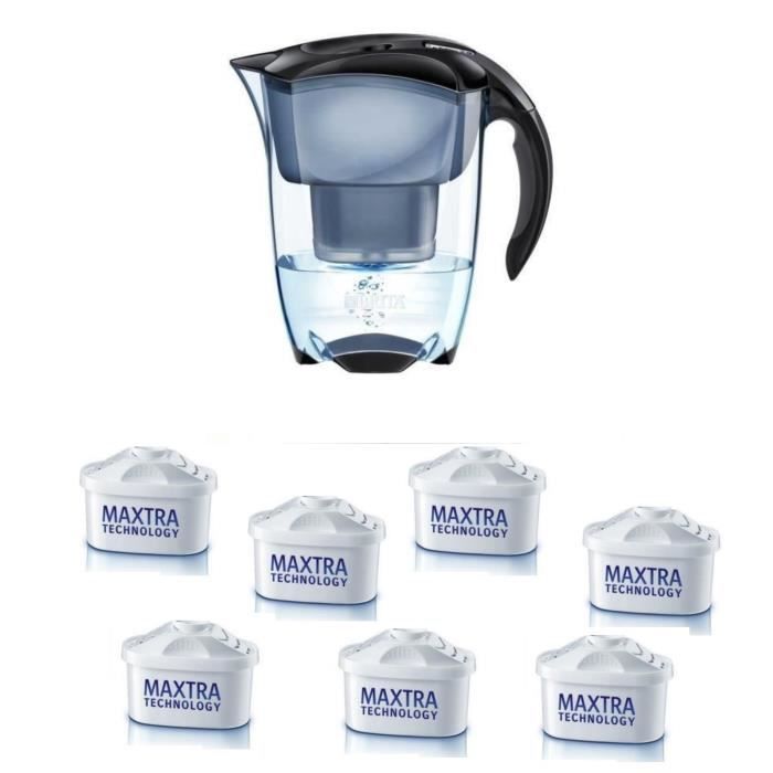 BRITA 1 carafe ELEMARIS NOIRE + 7 Cartouches