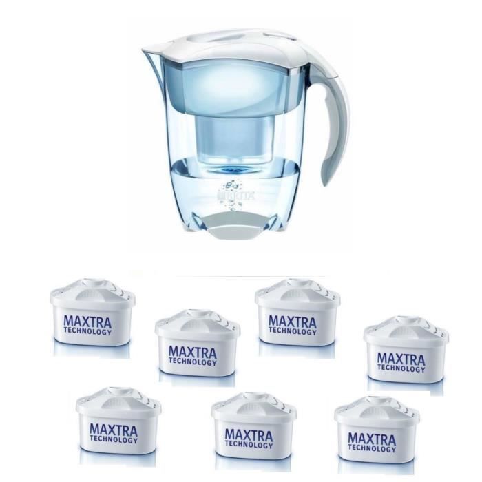 BRITA 1 carafe ELEMARIS XL BLANCHE + 7 Cartouches