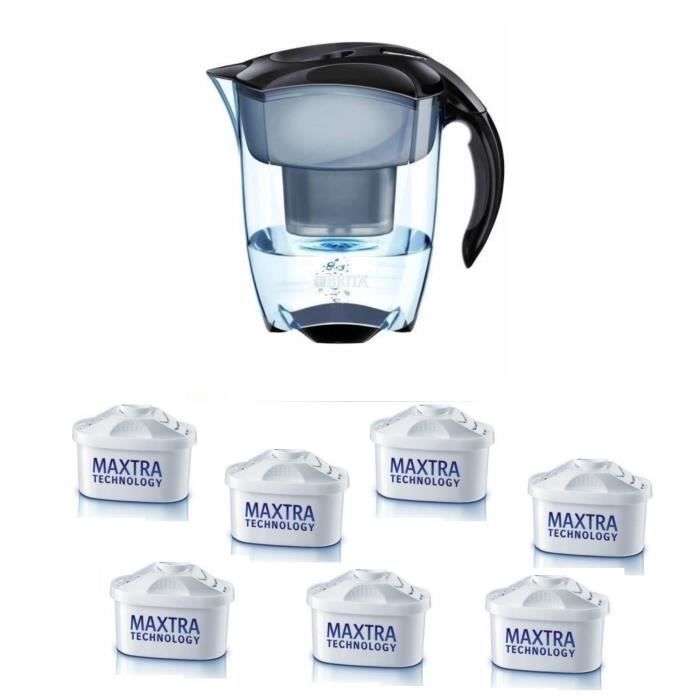 BRITA 1 carafe ELEMARIS XL NOIRE + 7 Cartouches