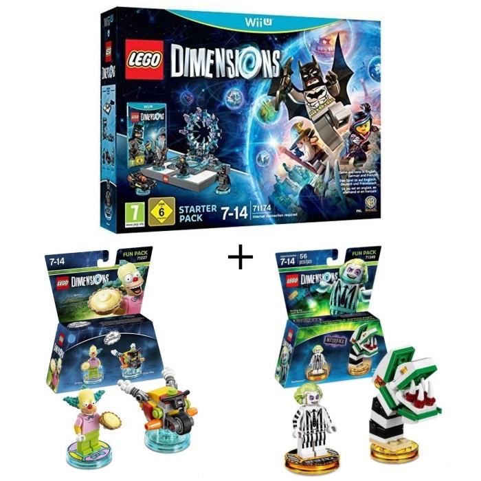 Pack LEGO: Starter Pack Wii U Lego Dimensions + 2 Figurines LEGO Dimensions: Les Simpsons Krusty le Clown + Beetlejuice
