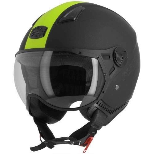 ASTONE Casque Jet KSR-2 - Noir mat et jaune