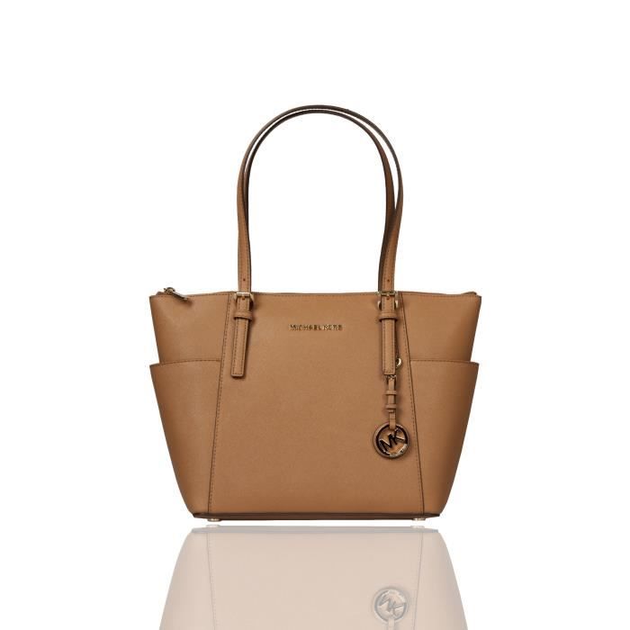 MICHAEL KORS - JET SET ITEM Sac cabas en cuir camel - Femme