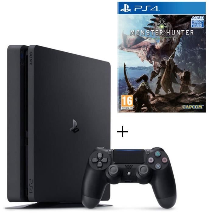 Pack Nouvelle PS4 500 Go + Monster Hunter World Jeu PS4