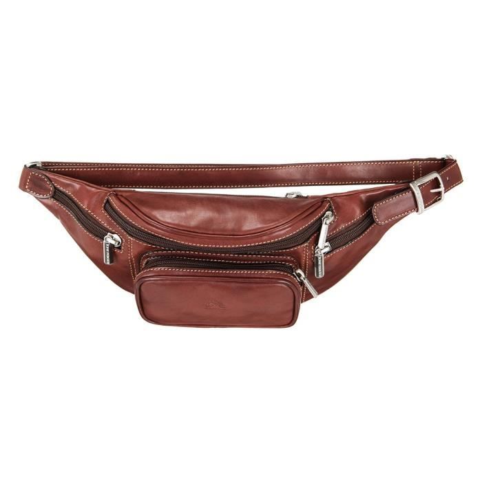 TONY PEROTTI Vide-poche Banane - Cuir de vachette - 30 cm - Marron - Homme