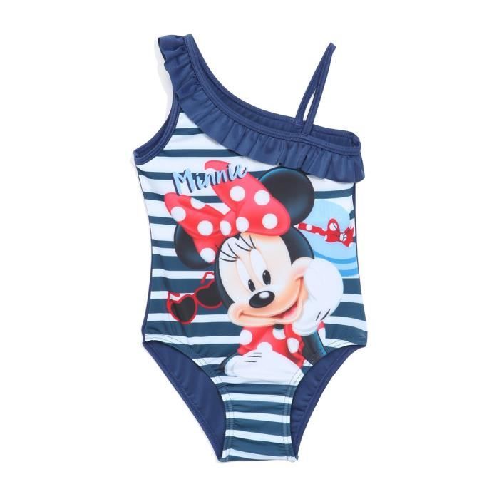 MINNIE - Maillot de Bain Marine 1 Pièce Imprimé à Bretelles Fantaisies - Enfant Fille