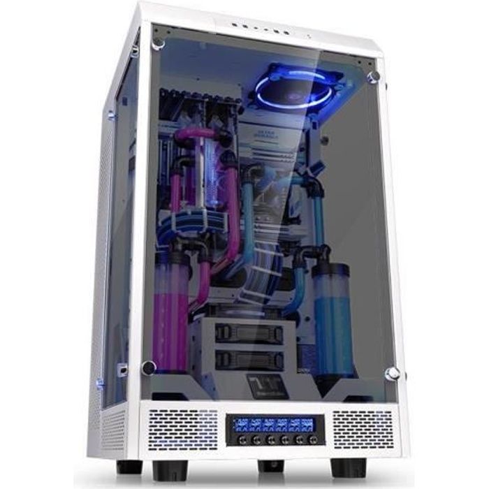 Thermaltake Boîtier PC The Tower 900 - Snow Edition - Super Tour - Triple fenêtre en verre trempé