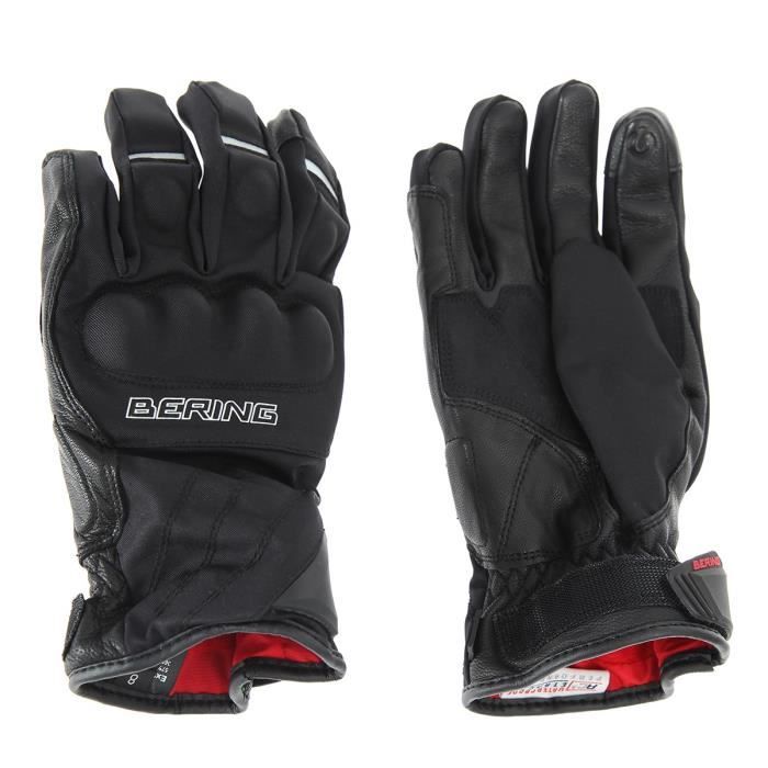 BERING Gants Moto Glenn Noir.Homologué EPI (loi du 20/11/2016)