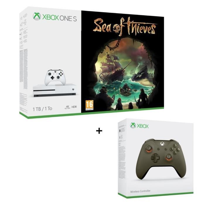 Xbox One S 1 To Sea of Thieves + Manette Xbox One Verte / Orange