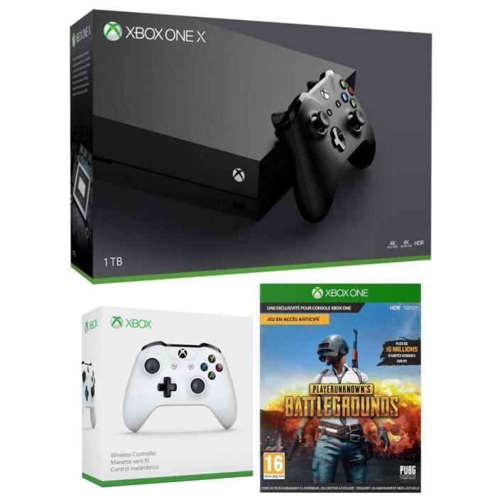 Xbox One X 1 To + 2e manette + PUBG
