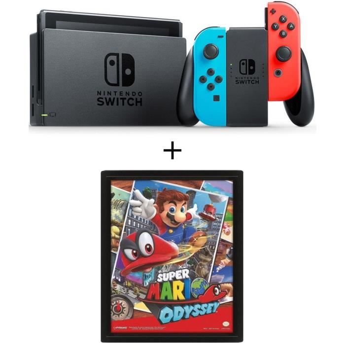Nintendo Switch Néon + Cadre Mario 3D
