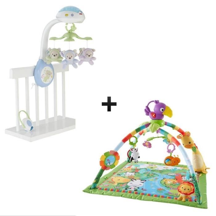 FISHER-PRICE Mobile Doux Rêves Papillons + Tapis de la Jungle