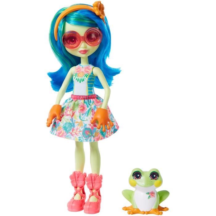 ENCHANTIMALS - Tamika Grenouille & Burst - Mini Poupée 15cm & sa figurine animal