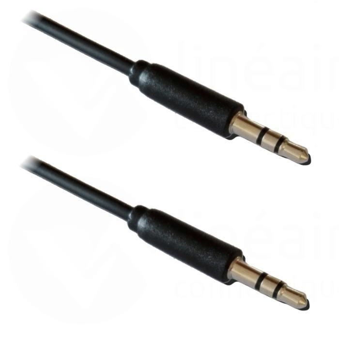 LINEAIRE A195NA5 Jack 3.5 mm stéréo mâle/mâle - Câble fin - Longueur : 0,5 m