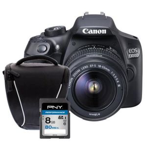 CANON EOS 1300D + EF-S 18-55mm DC III Appareil photo Reflex + Carte 8Go + Sacoche